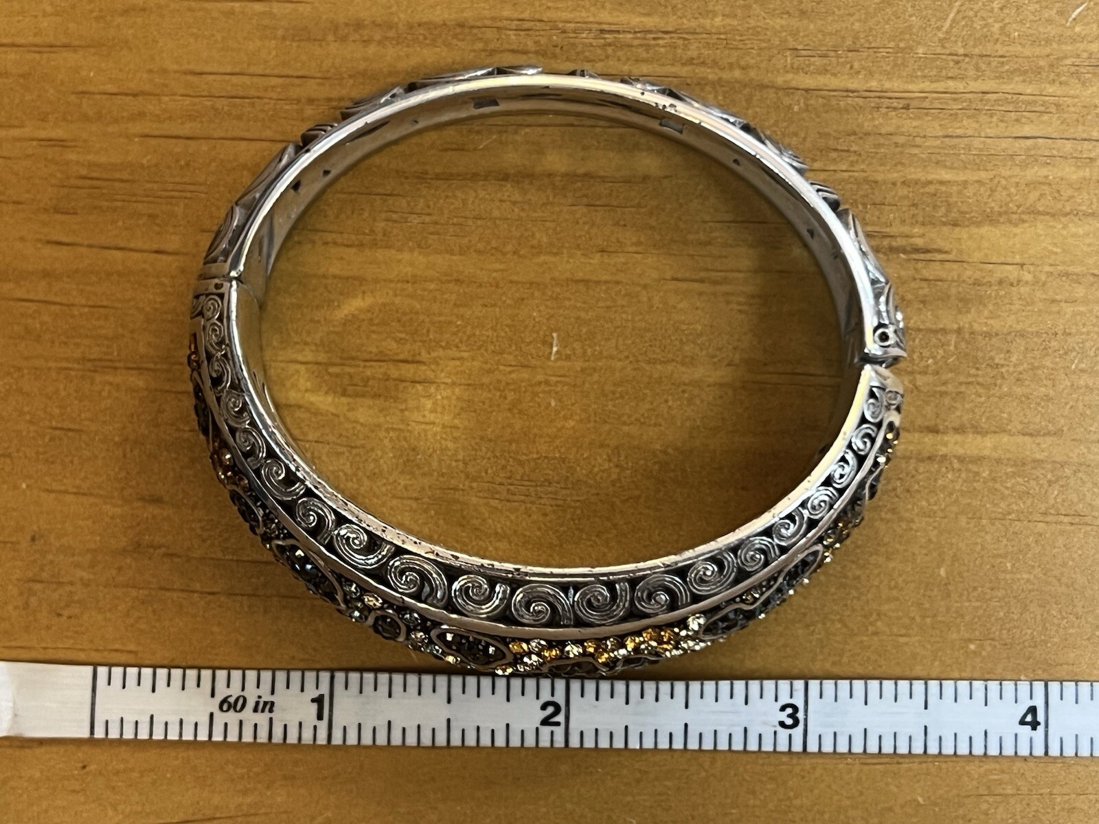 Brighton Rhinestone Leopard Pattern Wide Hinged B… - image 19