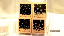 2006 Stampin Up Gently Falling Stamp Set of 4 hearts snow flowers leaves