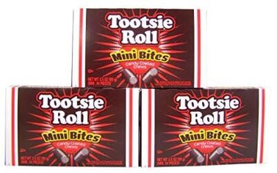 Tootsie Roll Mini Bites Candy Coated Chews Movie Theater Box, 3.5 oz [Pack of 3]
