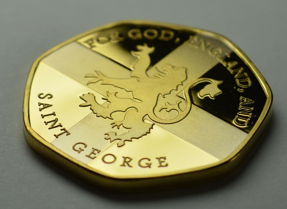 Pair of ST GEORGE & THE DRAGON Commemoratives in 50p Coin Display Case