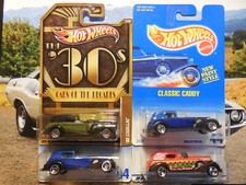 Hot Wheels CLASSIC CADDY LOT 4 Cars Of The Decades The 30s 35 Cadillac TROPICOOL