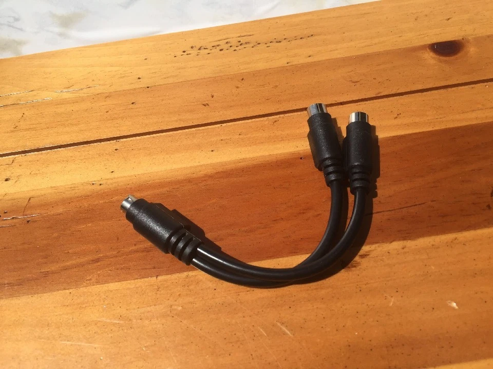 6"  PS2 Male to Dual Female Y Cable - PS/2 Splitter - Black - Image 2 of 4