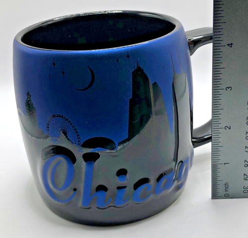 Taza/taza de café 3D America Ware Chicago 2014 azul~negra - Imagen 8 de 9