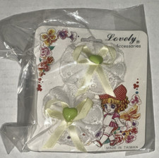 Lovely Hair Accessories Strawberry Shortcake Heart Bow Ribbon Barrette Taiwan