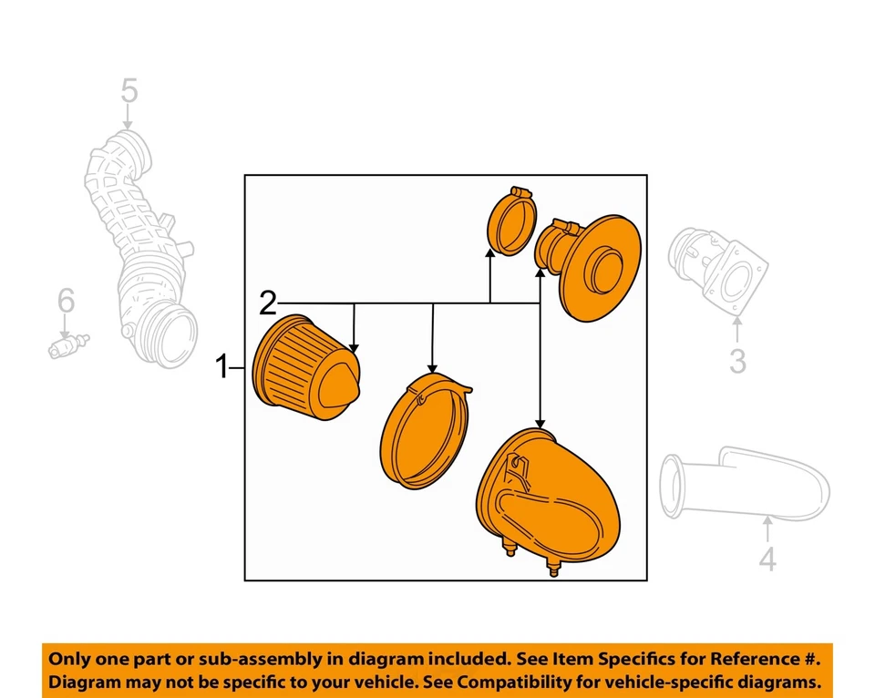 Conjunto de filtro de aire usado se adapta a: Ford Mustang 2001 8 cilindros grado A Foto 2 de 4