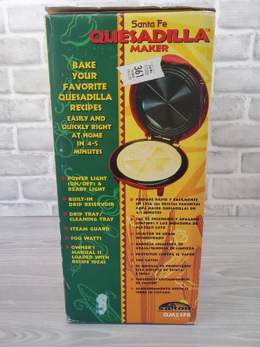Santa Fe 12" Quesadilla Maker QM2SFR Red Salton 2002 - Picture 10 of 12