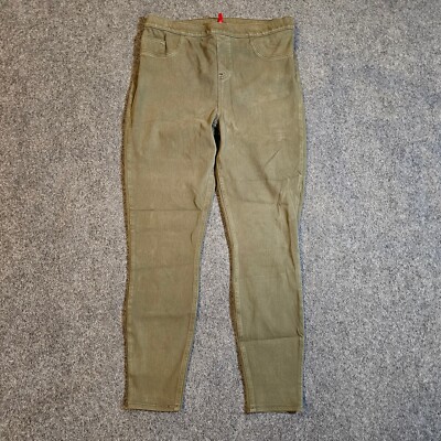 Spanx Pants Women 1X Green Stretch Ankle Pull On Classic Casual Slimming Capsule