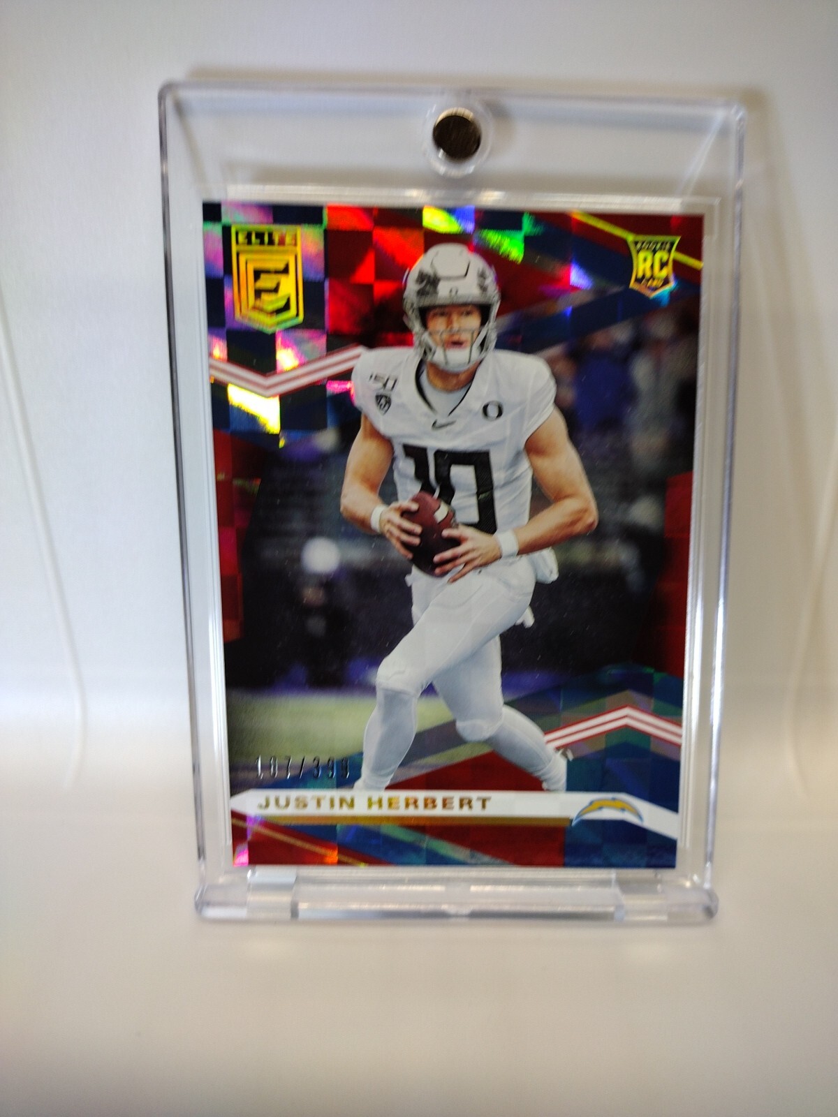 🏈#d /399 Red RC Justin Herbert 2020 Donruss Elite Rookie Card #104 Parallel NFL