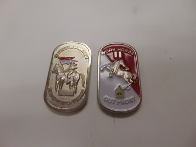 CHALLENGE COIN HHT 4-1 CAVALRY WORK HORSE OUTFRONT THE DIFFICULT WE DO IMMEDIATE