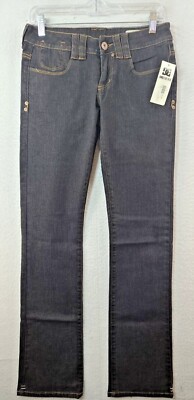 NEW DC Shoes STR Stretch Rinse Straight Black Denim Jeans Womens 26