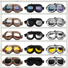 Retro Vintage Motorcycle Goggles Aviator Pilot Flying Eyewear Glasses Helmet NEW
