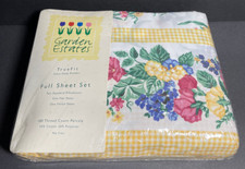 Vintage Garden Estates TrueFit Floral Full Sheet Set Chelsea NWT Made in USA A3