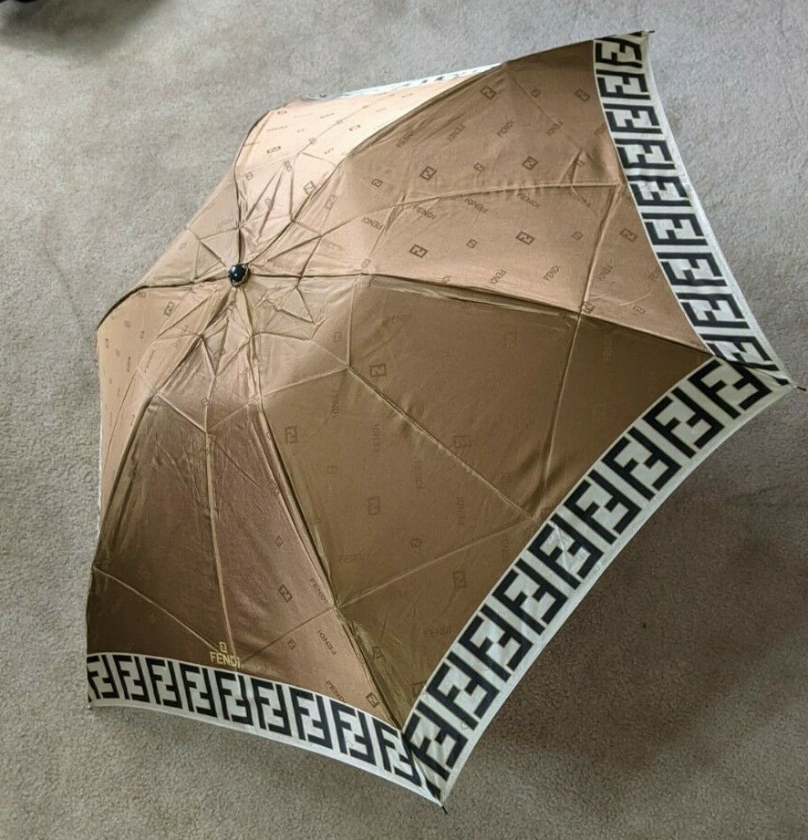 FENDI Vintage Zucca Folding Umbrella Brown Auth | eBay FENDI Vintage Zucca Folding Umbrella Brown Auth | eBay