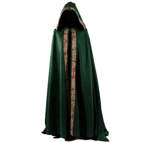 Wizard Cosplay Costume Cape Cloak Robe Coat Medieval Gothic Outfit Halloween AU - Foto 5 di 17
