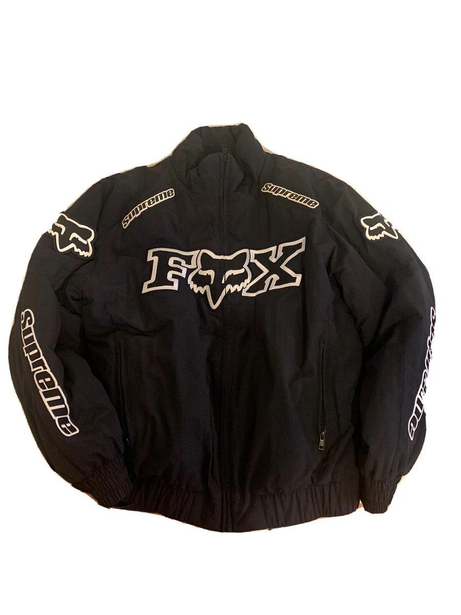 supreme leather racing jacket