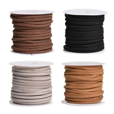 Bracelet Suede Rope 4x 5m Lederband Lederschnur 3,5mm Weich Flach Lede