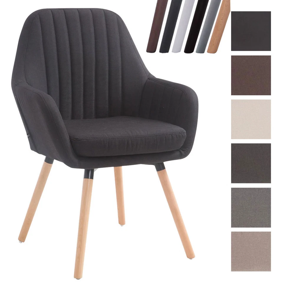 CLP Besucherstuhl Florian Stoff Esszimmerstuhl Polsterstuhl Holz Stuhl Armlehnstuhl