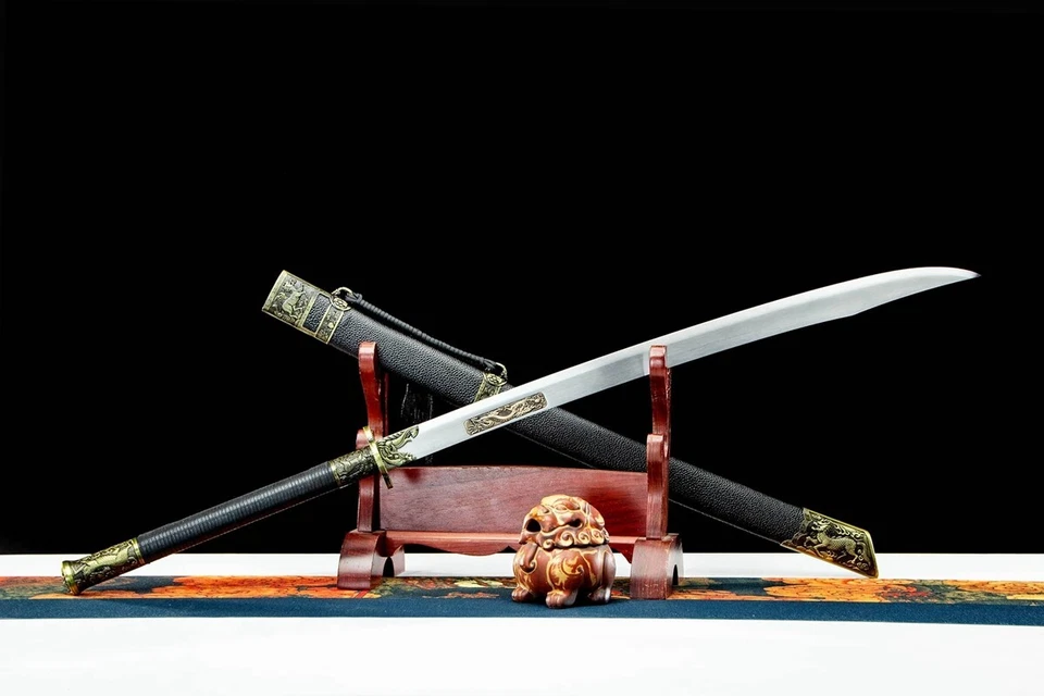 Chinese Kung Fu Broadsword Wushu Sword 65 Manganese Steel Blade Sharp Oxtail Dao - Image 4 of 4