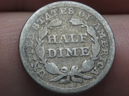 1853 Seated Liberty Half Dime- with Arrows, Philadelphia, About Good Details