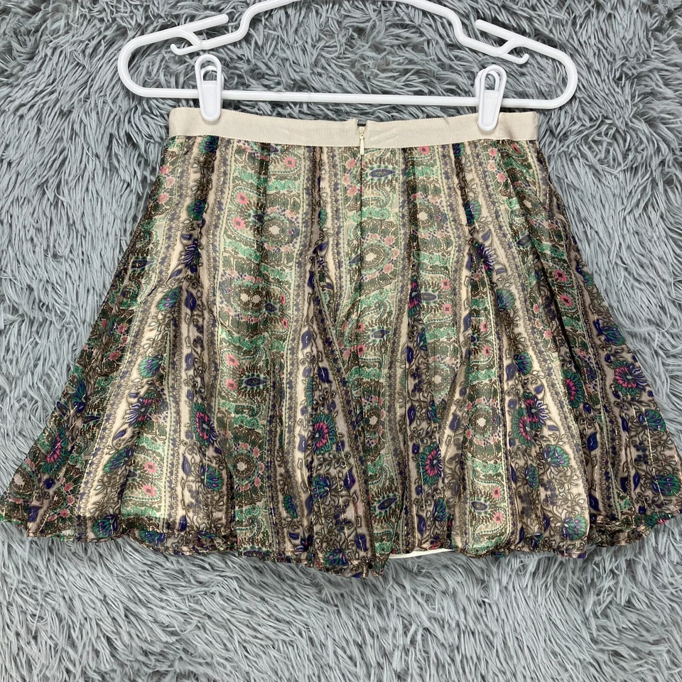 Minifalda para mujer American Eagle línea A 6 cachemira metálica boho hippie Foto 4 de 4