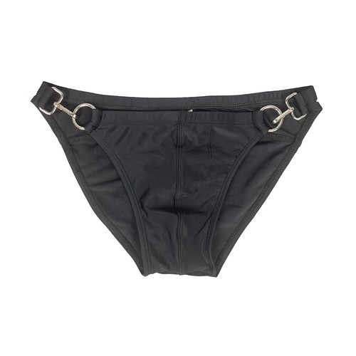 Sexy calzoncillos de bikini de cintura baja de secado rápido con bloqueo lateral de metal para hombre - Imagen 3 de 21