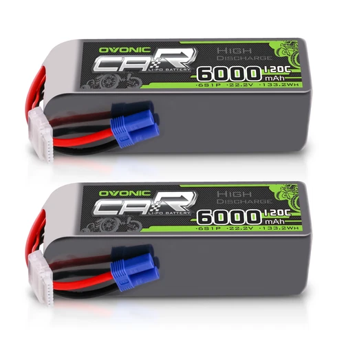 2x Ovonic 22.2V 120C 6S 6000mAh Lipo Battery EC5 for RC Car Truck Heli Jet Boat