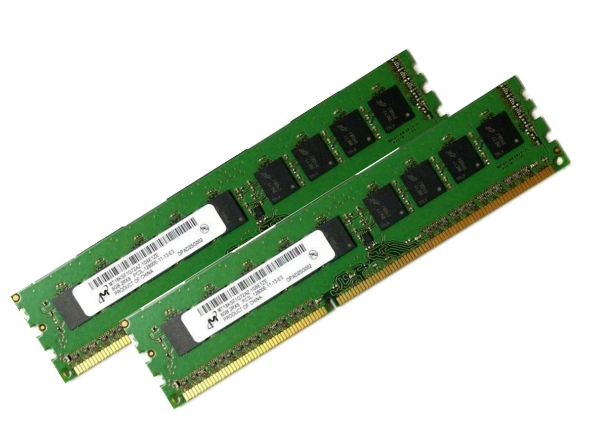 2x 8GB 16GB DDR3 ECC UDIMM Speicher RAM Micron PC3L 12800E 1600