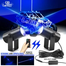Blue Laser LED Whip Lights Whipless Antenna Remote For ATV UTV Polaris RZR 1000