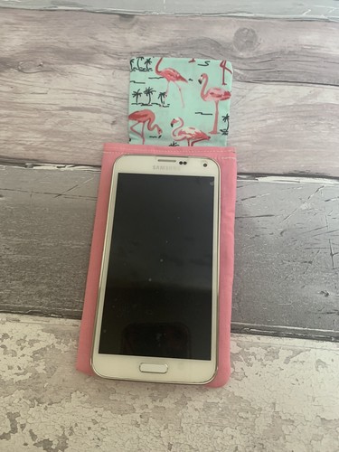 Flamingo PHONE CASE HANDMADE PADDED PHONE POUCH - Afbeelding 2 van 4