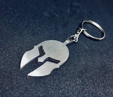 Spartan Helmet Key Chain  Silver
