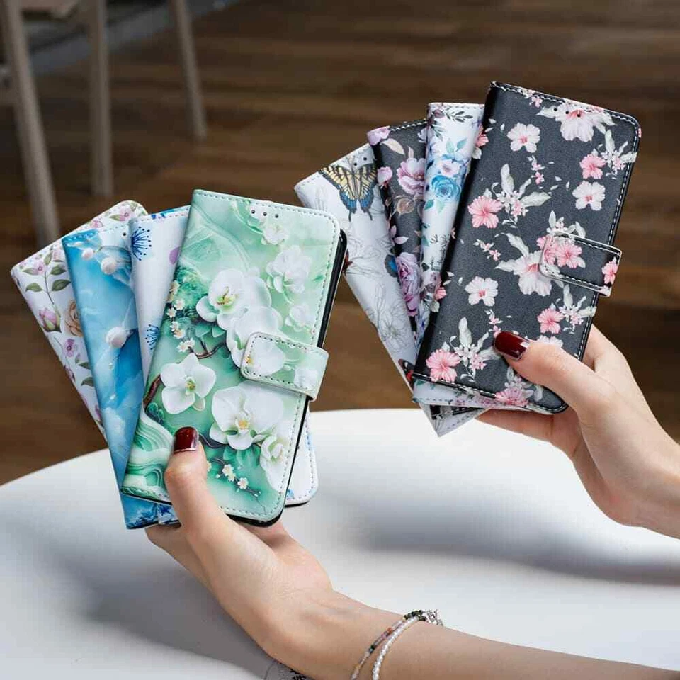 For iPhone 16 16e 15 14 13 12 11 SE 7 8 Magnetic Wallet Case Flip Leather Cover - Image 2 of 4