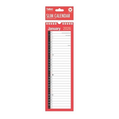 2026 schmaler Wandplaner Kalender Monat zur Ansicht spiralgebunden 32 cm schmal