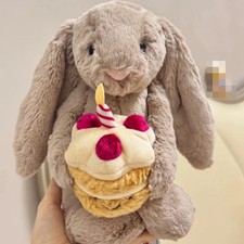 12 ''Jelly Cat Bashful Beige Bunny Birthday Cake Bunny Stuffed Animal Toy  
