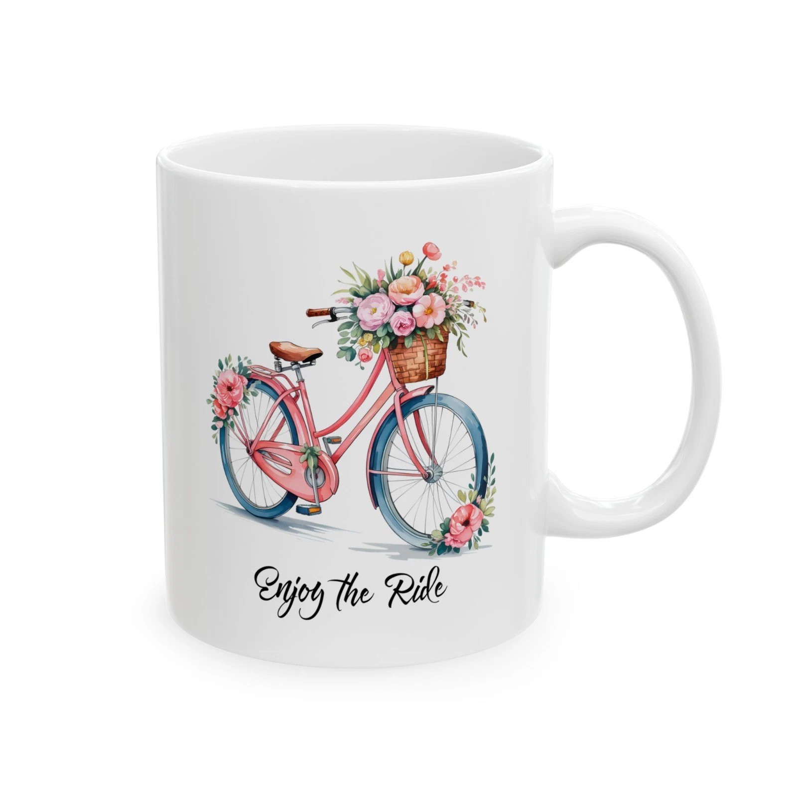 Enjoy the Ride Bike Coffee Mug Inspirational Cycling Gift 11oz Made In USA