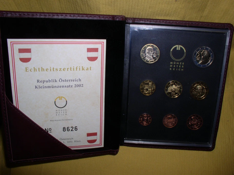 Österreich KMS 2002 PP im feinen Lederetui - Bild 1 von 1