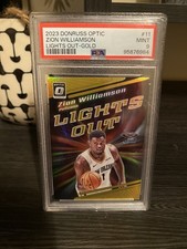 Zion Williamson 23-24 Panini Donruss Optic Lights Out Gold #11 PSA 9 Pelicans/10