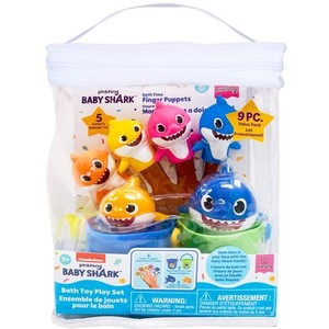 PinkFong BABY SHARK BATH TOY SET In/Out of Tub 9-Pc Age 3+ ~ New in Package
