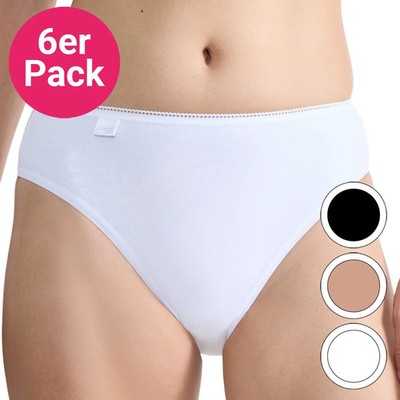 Sloggi 24/7 Cotton Tai Slip, 6er Pack, Baumwolle, weiss, schwarz, haut, 38 - 48