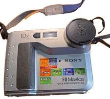 Sony FD Drive 10x Mavica MVC-FD75 Digital Camera Silver Not Tested