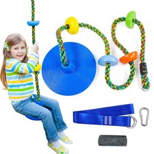 Tree Swing for Kids,Climbing Rope with Platforms,Disc Swing Seat Set Outdoor ...