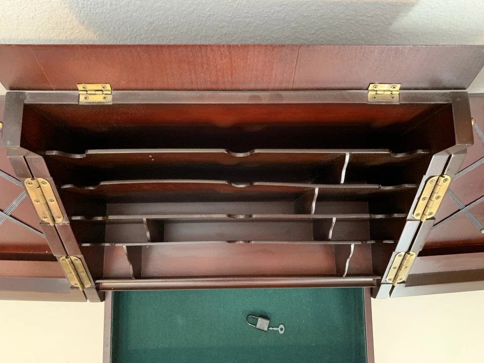 Beautiful VTG Bombay Organizer Wooden Letter Rack Holder Box Mini Secretary Desk - Image 3 of 4