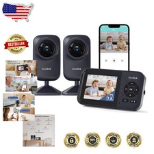 Video Baby Monitor 2 Cameras 1200ft Range VOX Night Vision 2-Way Talk App