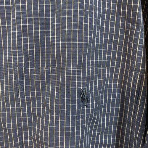 Polo Blue Check Men's Button Down Long Sleeve Business Dress Shirt XL 17 35 - Picture 6 of 9