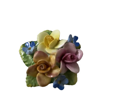 Artone Bone China Painted Flower Bouquet England Brooch Pin - 1.5''