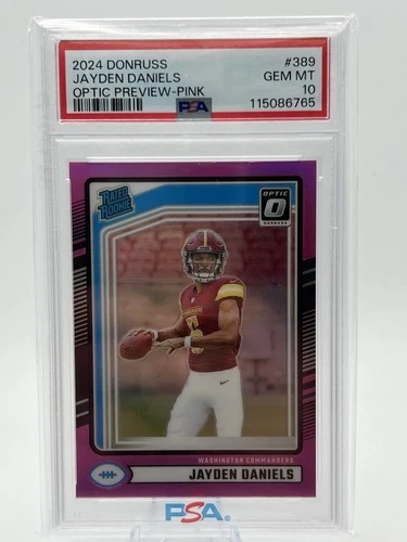 2024 Panini Donruss - Rated Rookie Jayden Daniels #389 Optic Preview Pink  (RC)