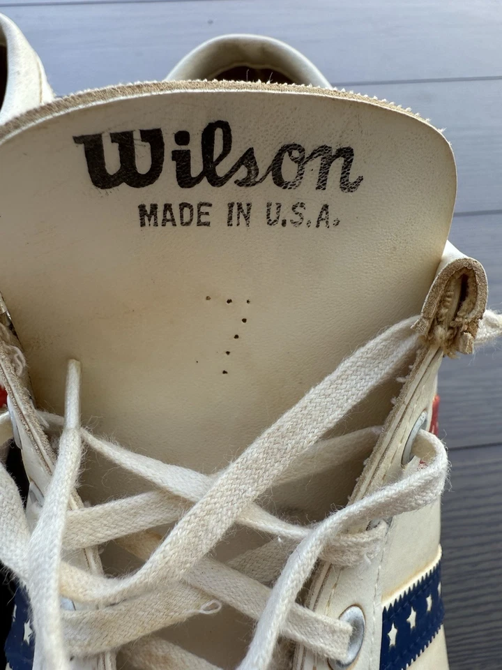 Chuteiras de beisebol masculinas vintage Wilson ano bicentenário 1976 tamanho 7 muito raras - Imagem 4 de 4