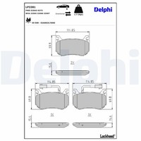 Bremsbelagsatz Scheibenbremse Delphi LP3381 FüR Stelvio Alfa Giulia 952AAM24 Gta