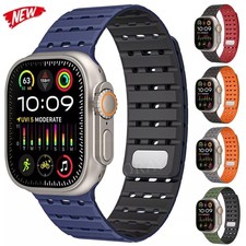 Magnetic Silicone Band for Apple Watch 9 8 7 6 5 SE Ultra 2 Strap 40/44/45/49mm