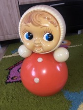  Vintage 1971 Russian USSR Musical Roly-Poly Toy Doll Bigest 45cm Nevalyashka 