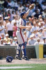 Gary Carter New York Mets stands in catcher's gear at an MLB game - Old Photo 5